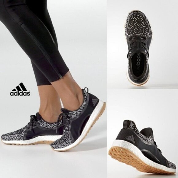adidas Shoes - Adidas Black & White Pureboost X ATR Running Sneakers 7.5